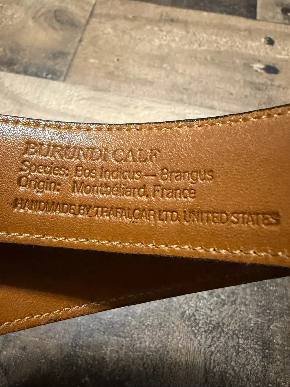Trafalgar Burundi Calf Genuine Leather Croc Embossed Black Belt